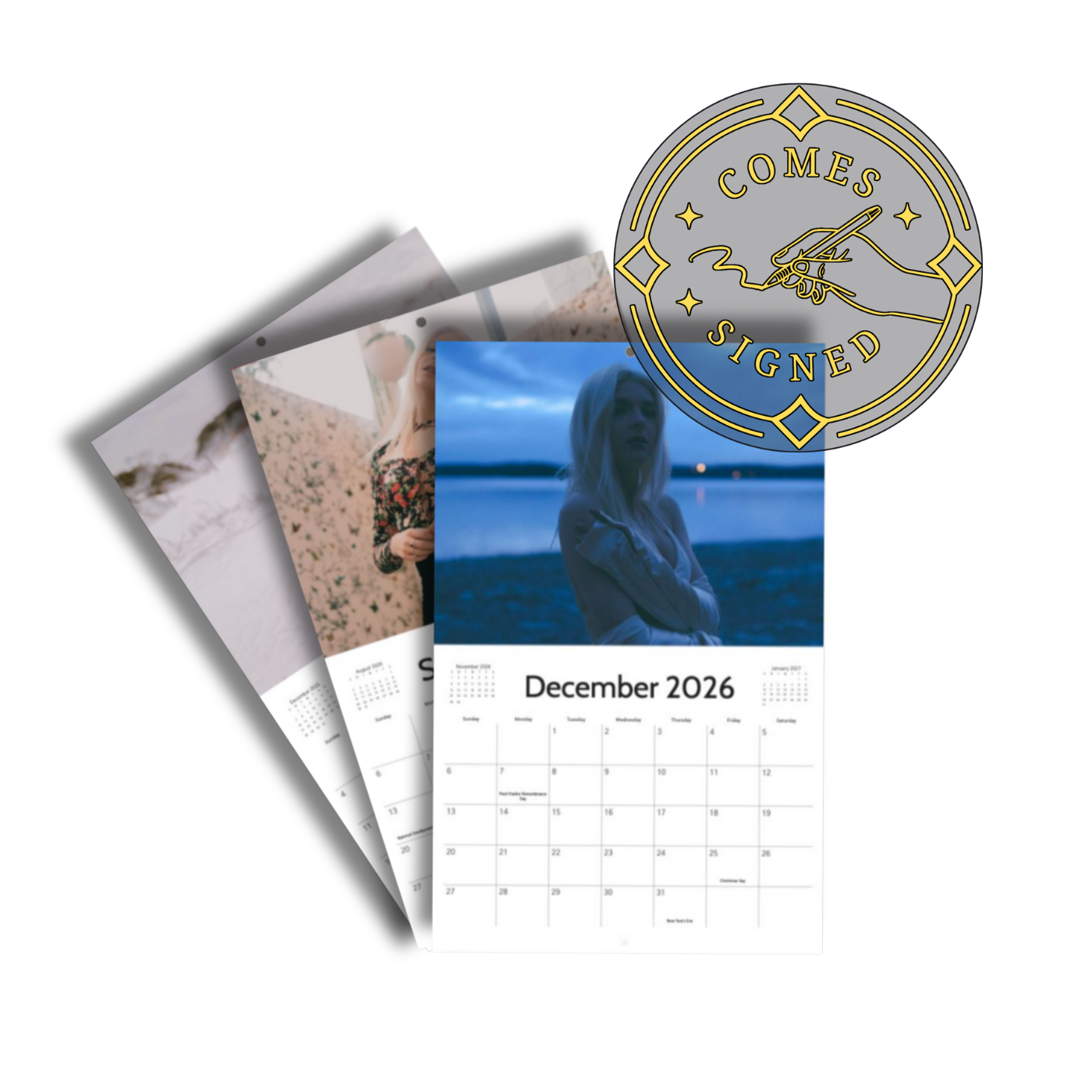 Signed 2026 Wall Calendar